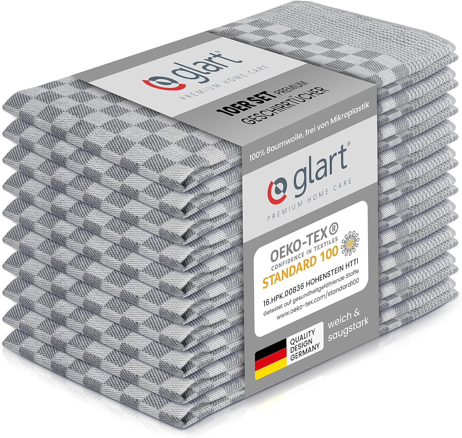 glart-geschirrt-cher-10er-set-50x70-baumwolle-grau-vollzwirn image 1