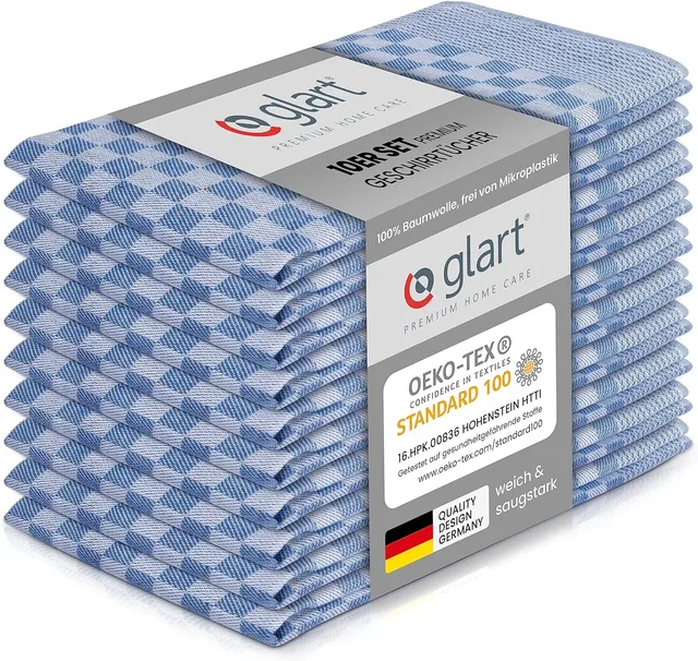glart-geschirrt-cher-10er-set-50x70-baumwolltuch-blau-oeko-tex image 1