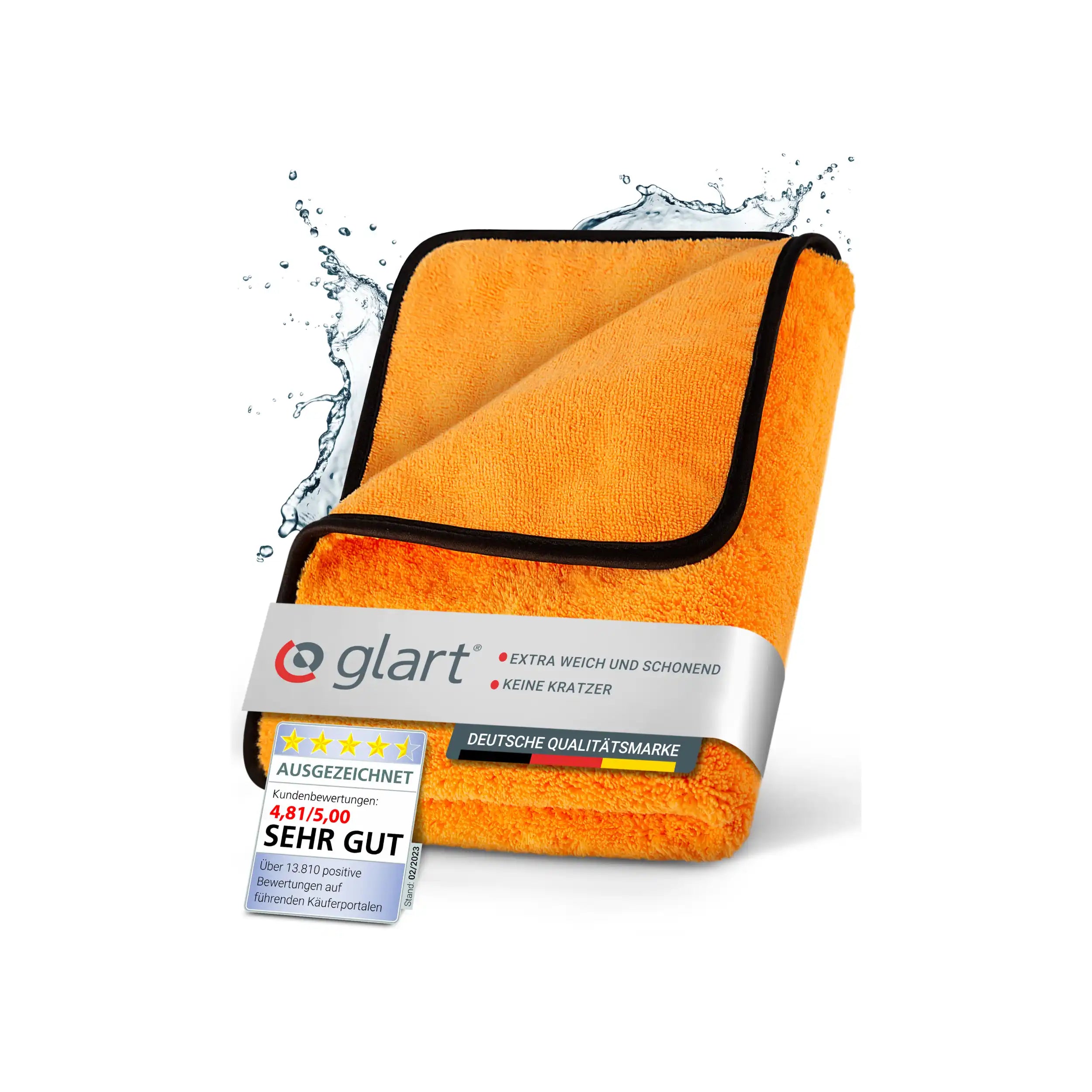 glart-mikrofasert-cher-trockentuch-44wg-90x60-cm-orange-saugstark image 1