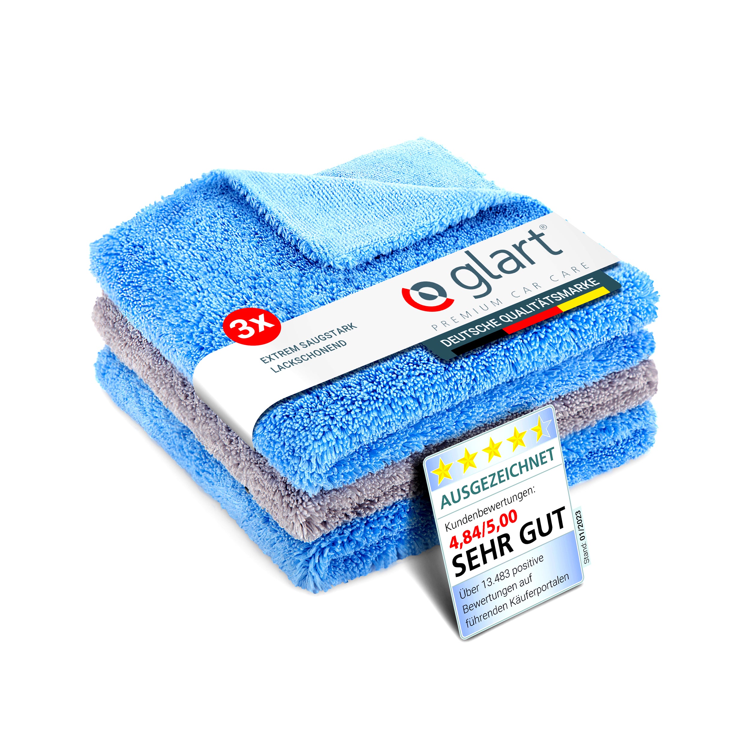 glart-mikrofasert-cher-poliert-cher-432s-40x40-cm-3er-set-530-gsm image 1