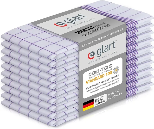 glart-geschirrt-cher-10er-set-50x70-cm-baumwolle-lila-karo-saugstark image 1