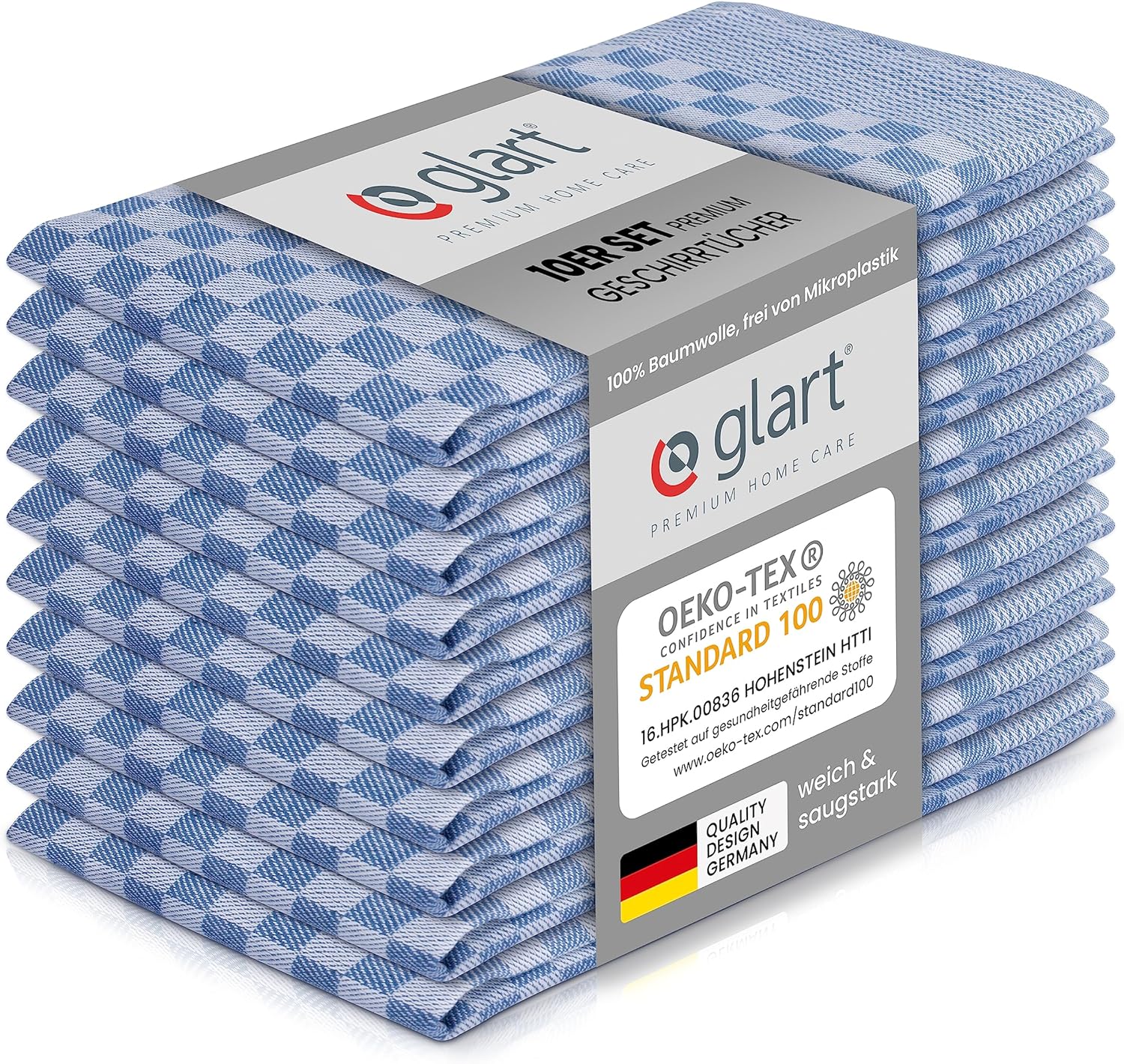 glart-geschirrt-cher-10er-set-50x70-baumwolltuch-blau-oeko-tex image 1