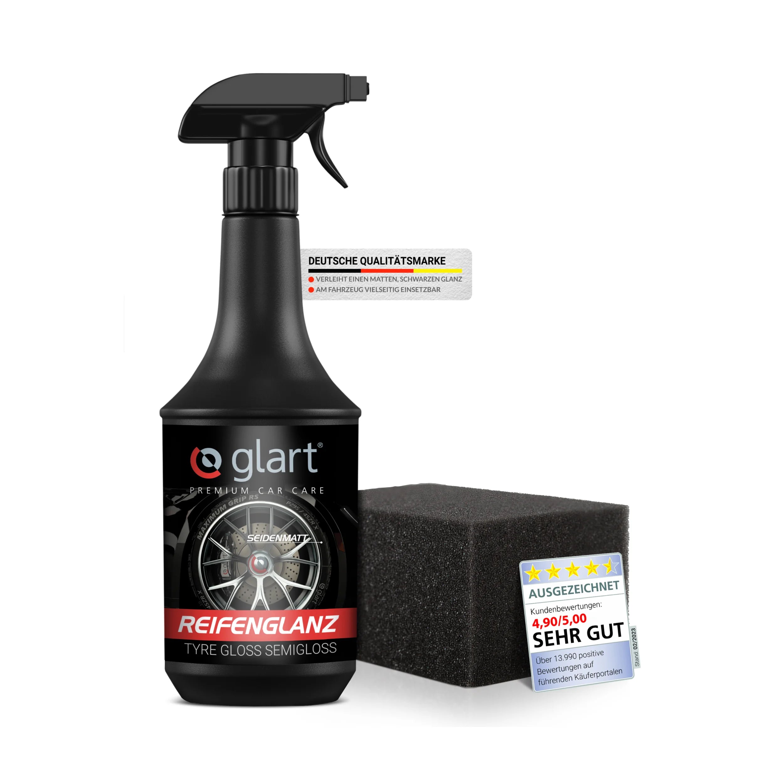 glart-451rk-reifenglanzspray-1000-ml-matt-mit-schwamm image 1