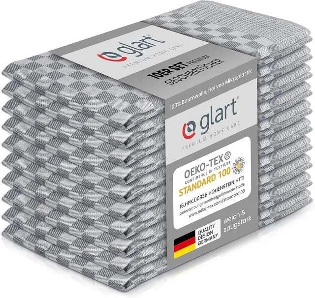 glart-geschirrt-cher-10er-set-50x70-baumwolle-grau-vollzwirn image 1