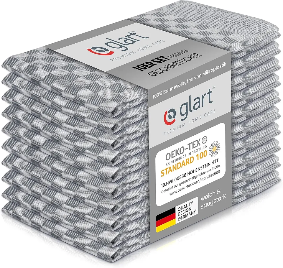 glart-geschirrt-cher-10er-set-50x70-baumwolle-grau-vollzwirn image 1